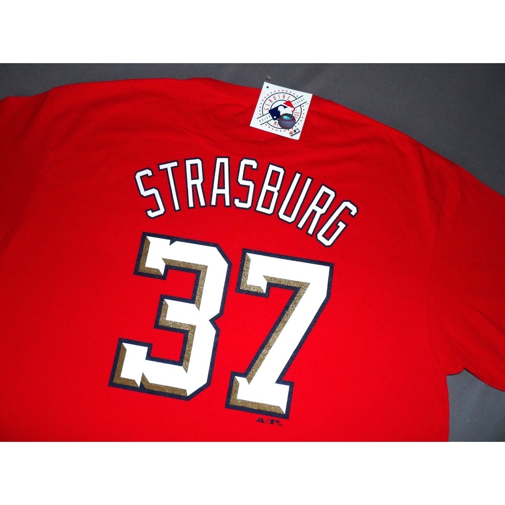 NEW! Stephen Strasburg Washington Nationals Majestic Red T-Shirt Men's XL NWT!